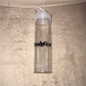 Clear Water Bottle with Black PoshFest Logo 24oz New